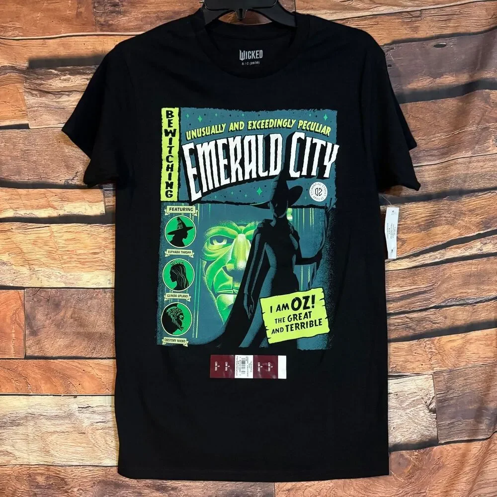 WICKED T-Shirt Men's Black Small Emerald City Wizard of Oz Cotton Tee